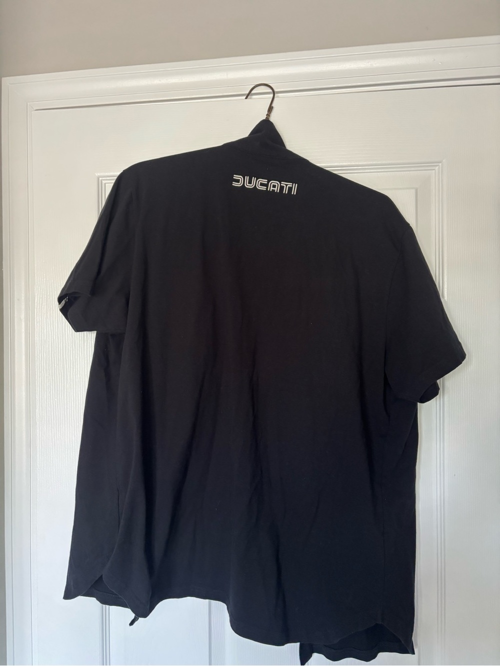Ducati Men’s Black Short-Sleeve Button Down Shirt with White Trim - Picture 4 of 5